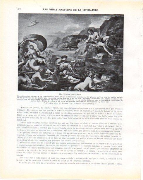 LAMINA V34359: El ciclope Polifemo por F. Perrier