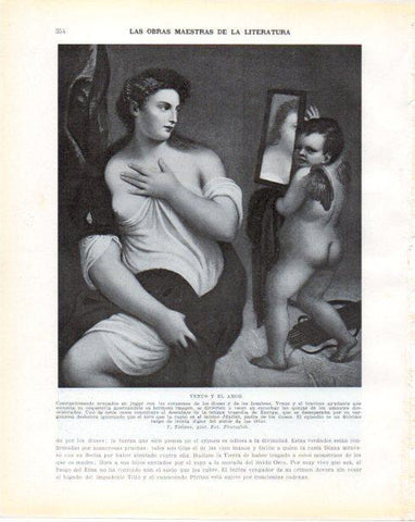 LAMINA V34357: Venus y el Amor por Tiziano