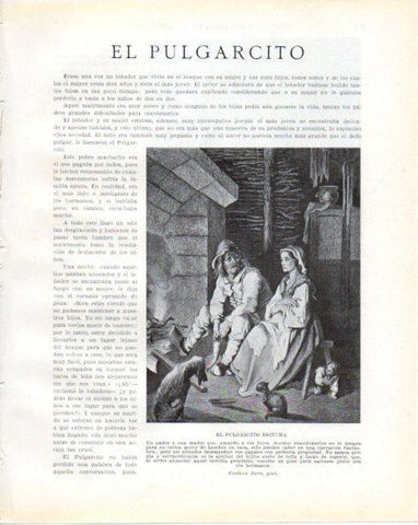LAMINA V34379: El Pulgarcito escucha por Gustavo Dore