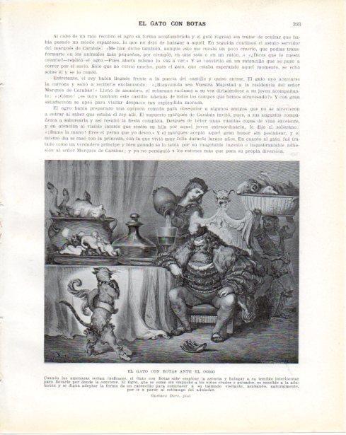 LAMINA V34377: El Gato con Botas ante el ogro por G. Dore