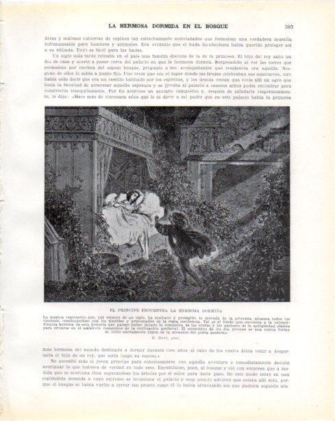 LAMINA V34372: El principe encuentra la hermosa dormida por G. Dore
