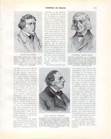 LAMINA V34370: Jacobo L. Grimm, Guillermo C. Grimm y Hans C. Andersen