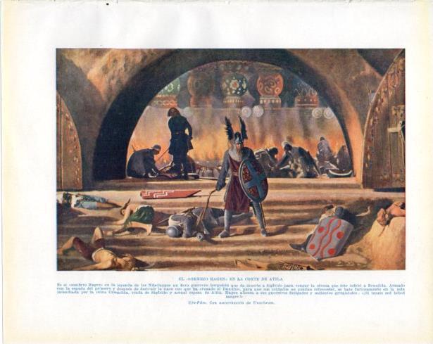 LAMINA V34491: El Sombrio Hagen en la corte de Atila