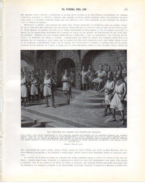 LAMINA V34509: Los Infantes de Carrion devuelven sus espadas por Ramon Borrell