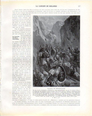 LAMINA V34448: Batalla de Roncesvalles por F. Mota
