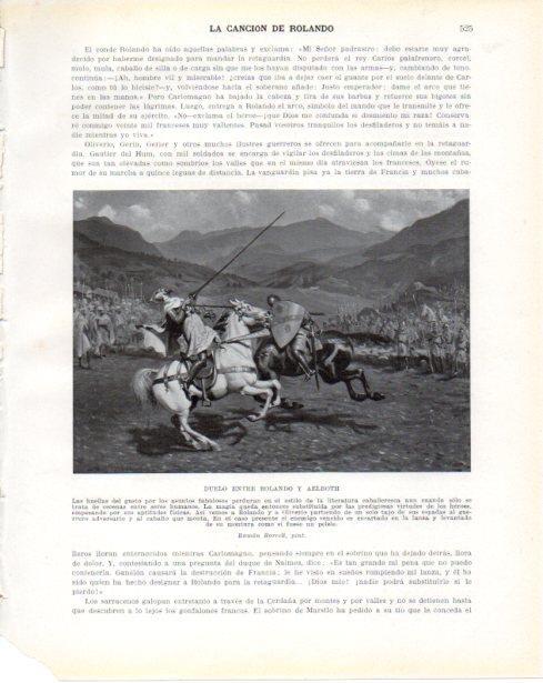 LAMINA V34447: Duelo entre Rolando y Aelroth por Ramon Borrell