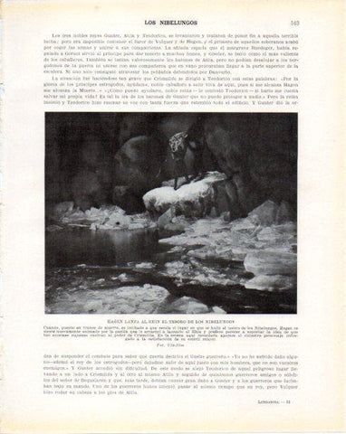 LAMINA V34442: Hagen lanza al Rhin el tesoro de los Nibelungos fotograma de Ufa-film