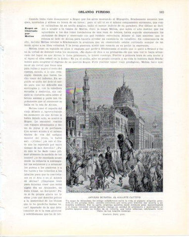 LAMINA V34469: Astolfo muestra al gigante cautivo por Gustavo Dore