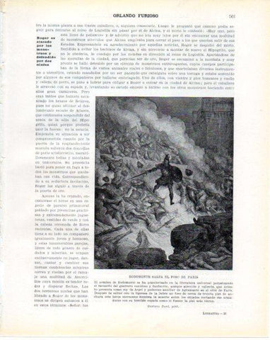 LAMINA V34468: Rodomonte salta el foso de Paris por Gustavo Dore