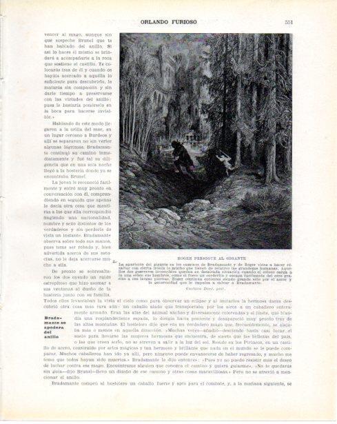 LAMINA V34463: Roger persigue al gigante por Gustavo Dore