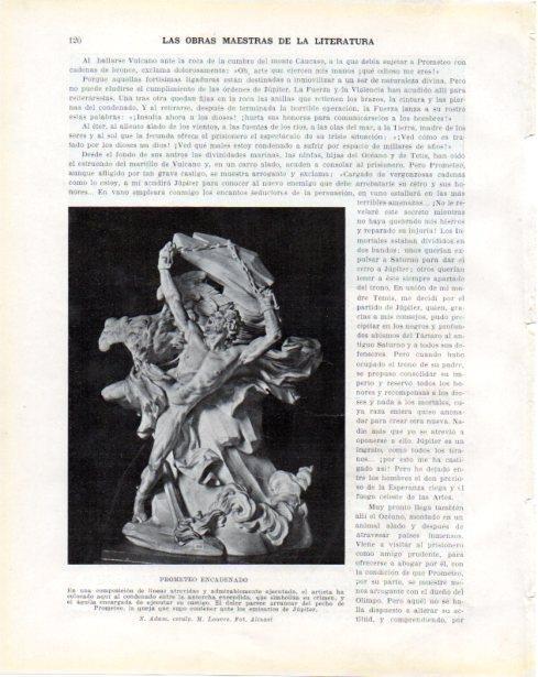 LAMINA V34216: Prometeo encadenado escultura por N. Adam