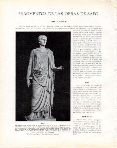 LAMINA V34249: Safo escultura, Villa Albani