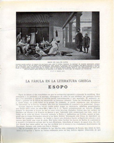LAMINA V34246: Esopo en casa de Janto por P. P. L. Glaize