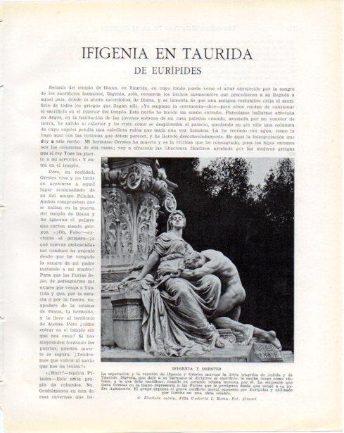 LAMINA V34241: Ifigenia y Orestes escultura por G. Eberlein