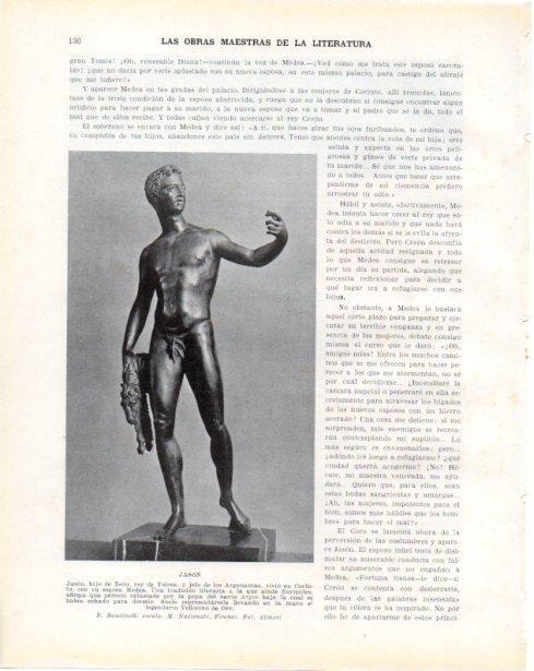 LAMINA V34235: Jason escultura por B. Baudinelli