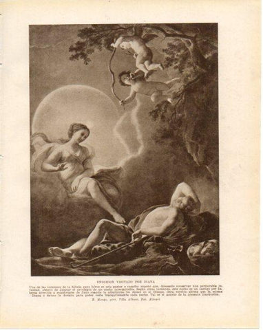 LAMINA V34234: Endimion visitado por Diana por R. Mengs
