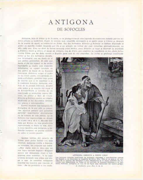 LAMINA V34232: Antigona conduce a Edipo ciego por J. Stallaert
