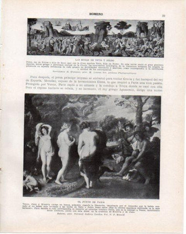 LAMINA V34177: El Juicio de Paris por Rubens