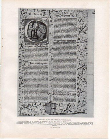 LAMINA V34175: Pagina de un incunable policromado, Catedral de Pamplona