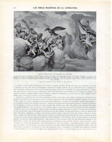 LAMINA V34185: Venus desmayada en brazos de Jupiter por G. Romano