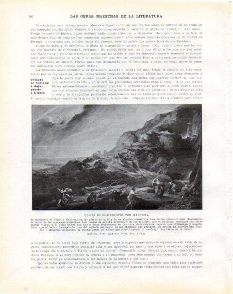 LAMINA V34202: Ulises es descubierto por Nausicaa por Rubens