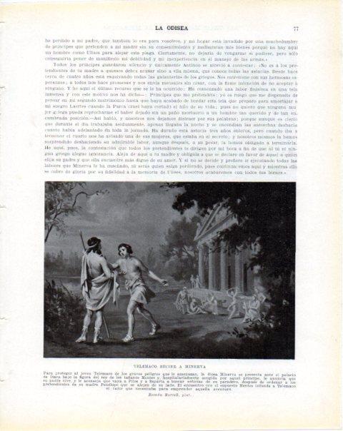 LAMINA V34198: Telemaco recibe a Minerva por Ramon Borrell