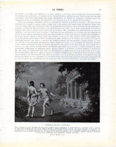 LAMINA V34198: Telemaco recibe a Minerva por Ramon Borrell
