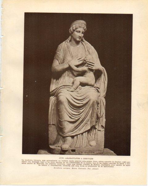 LAMINA V34189: Juno amamantando a Hercules escultura, Museo Vaticano