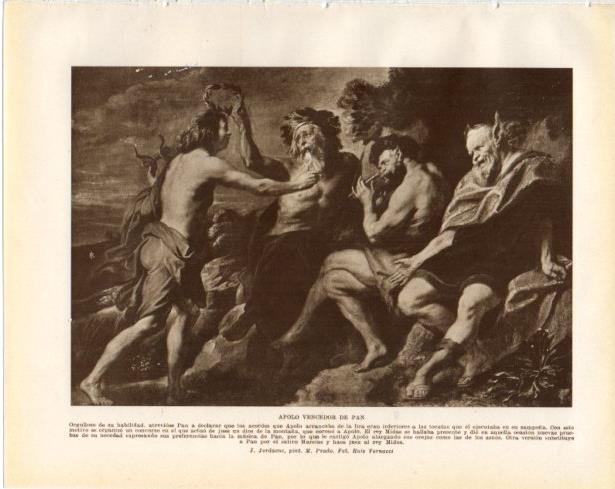 LAMINA V34315: Apolo vencedor de Pan por J. Jordaens