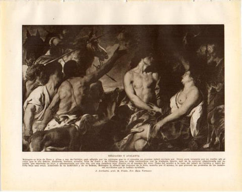 LAMINA V34314: Meleagro y Atalanta por J. Jordaens