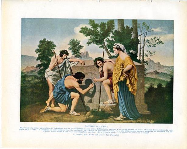 LAMINA V34312: Pastores de Arcadia por N. Poussin
