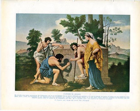 LAMINA V34312: Pastores de Arcadia por N. Poussin