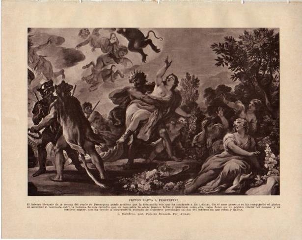 LAMINA V34311: Pluton rapta a Proserpina por L. Giordano