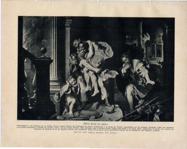 LAMINA V34309: Eneas huye de Troya por Baroccio