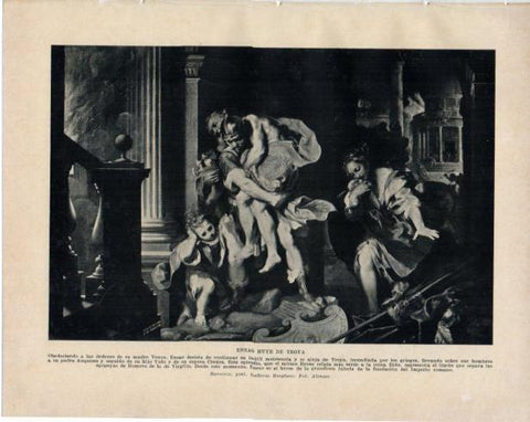 LAMINA V34309: Eneas huye de Troya por Baroccio