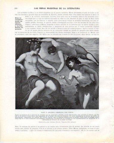 LAMINA V34300: Baco y Ariadna coronada por Venus por Tintoretto