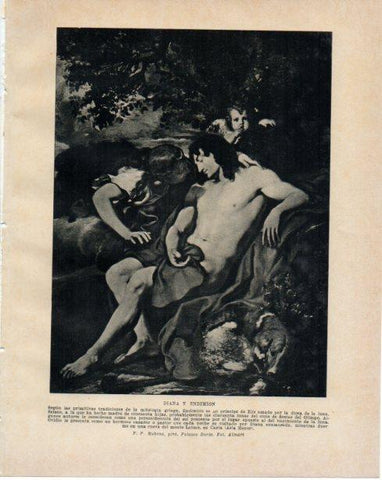 LAMINA V34331: Diana y Endimion por Rubens