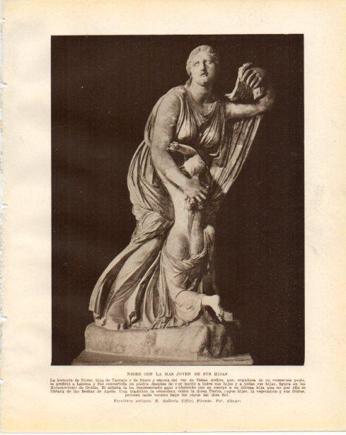 LAMINA V34295: Niobe con la mas joven de sus hijas escultura, Galleria Uffizi