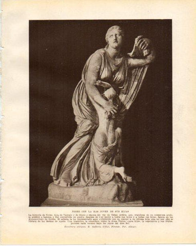 LAMINA V34295: Niobe con la mas joven de sus hijas escultura, Galleria Uffizi