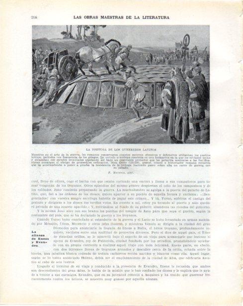 LAMINA V34269: La tortuga de los guerreros latinos por F. Matania