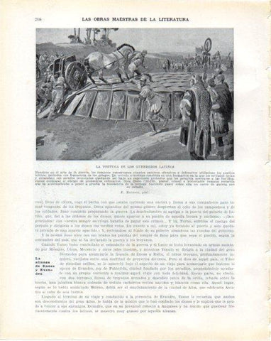 LAMINA V34269: La tortuga de los guerreros latinos por F. Matania