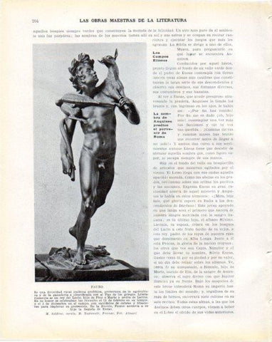 LAMINA V34267: Fauno escultura por M. Soldani