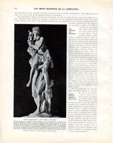 LAMINA V34257: Eneas llevndo a su padre Anquises escultura por Bernini