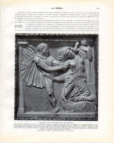 LAMINA V34256: Casandra cae en poder de los griegos bajorrelieve griego, Galeria Borghese